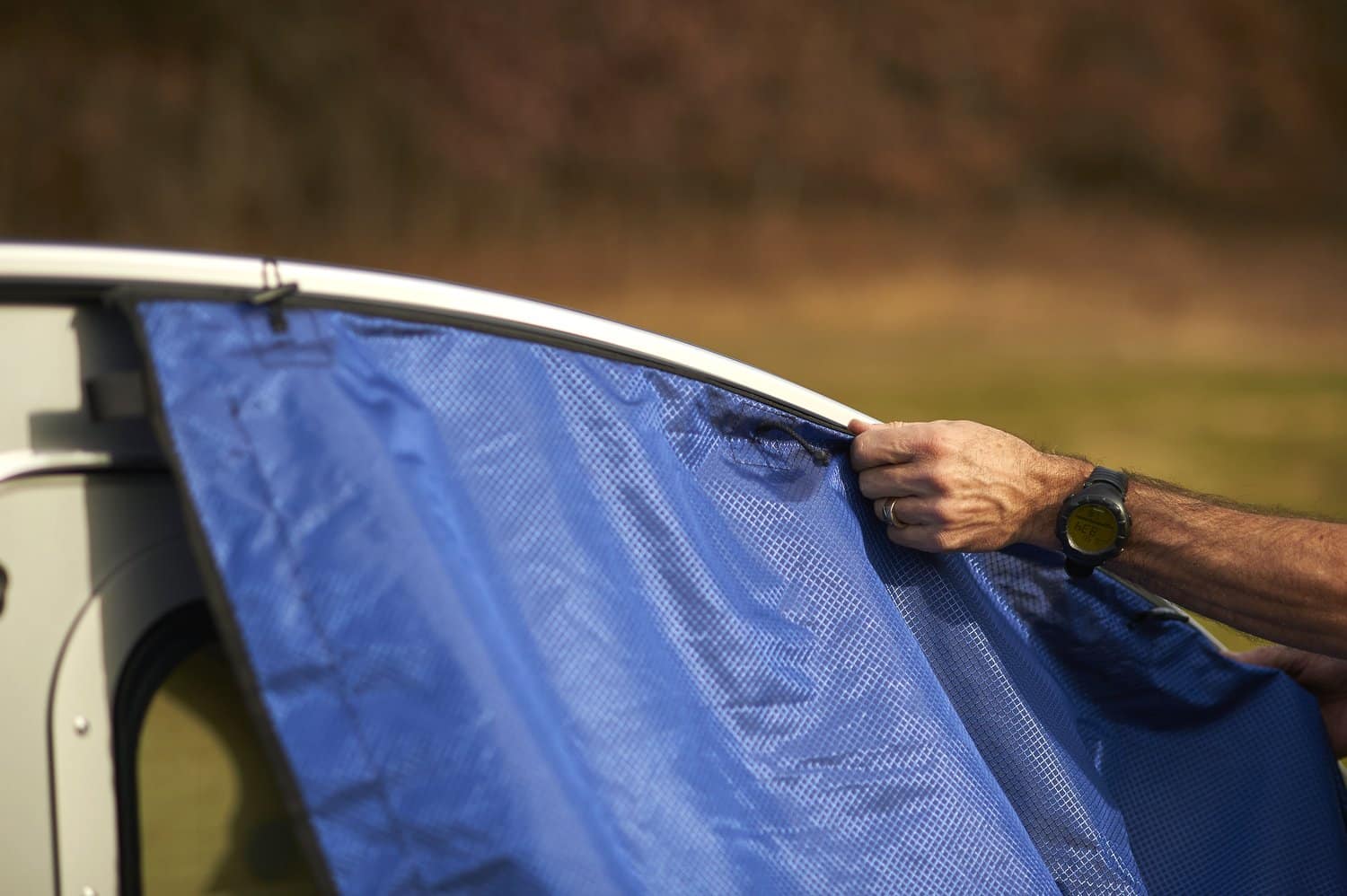 TeardropTrailers CustomSideAwning Blue