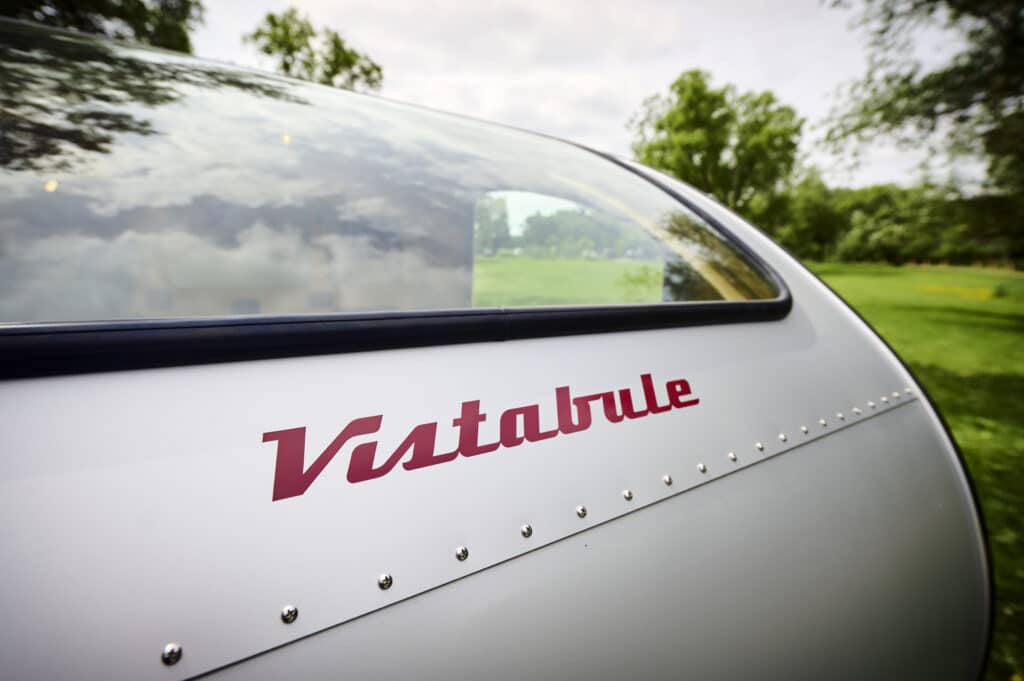 Vistabule 34 Signature Vinyl &Quot;Vistabule&Quot; Lettering Under Large Front Window And Hatch Back Window