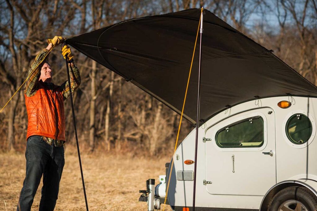 Custom Side Awning (Blue, Gray, Red, And Orange)  - $495