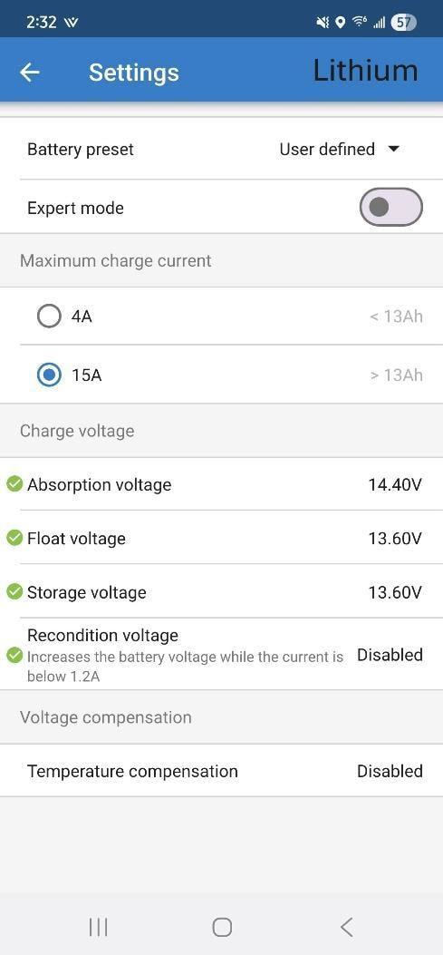 Lithium Battery Settings For Lithium Configuration