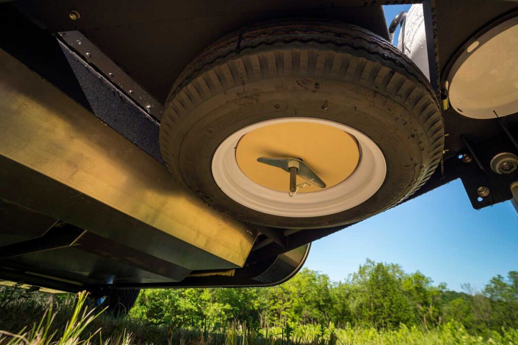 Vistabule 44 Mini Spare Tire, Mounted Under A Frame