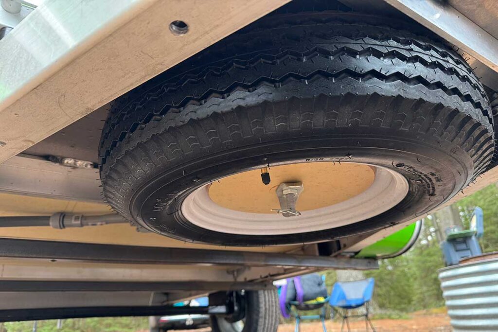 Spare Tire Mounted Under A-Frame