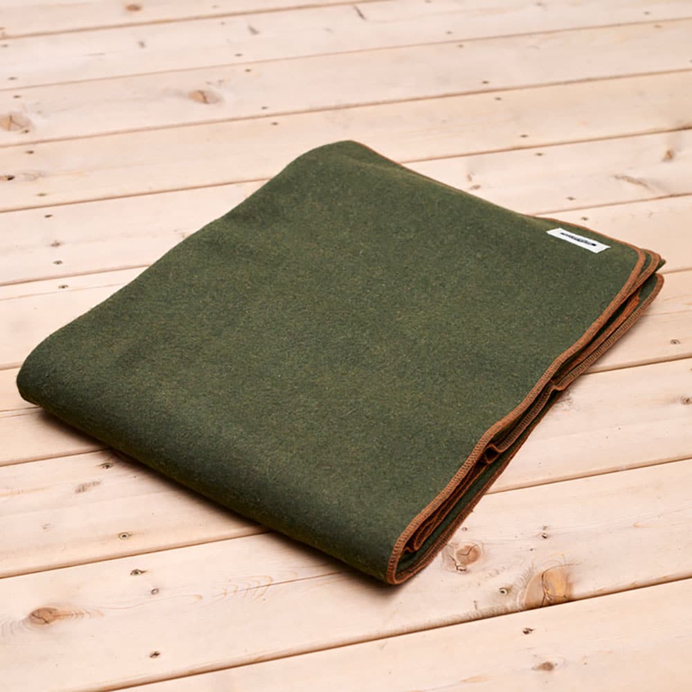 Wool Blanket Olive Green 1